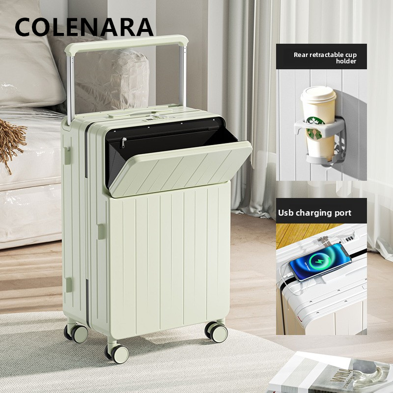 COLENARA Multifunctional Suitc - Front Opening Laptop Luggage 24 Inch recension och pris