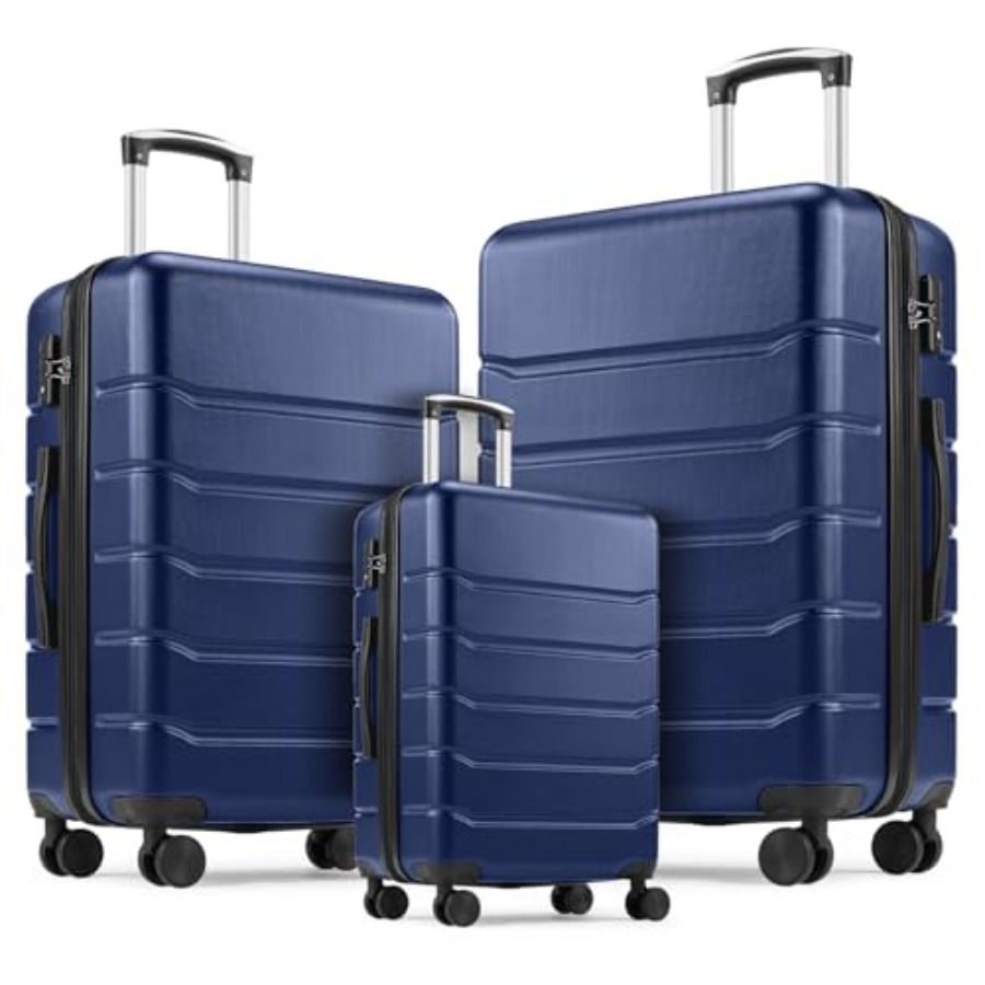 3 Pieces Luggage Set for Trave - Expandable Hard Shell Luggage Set recension och pris