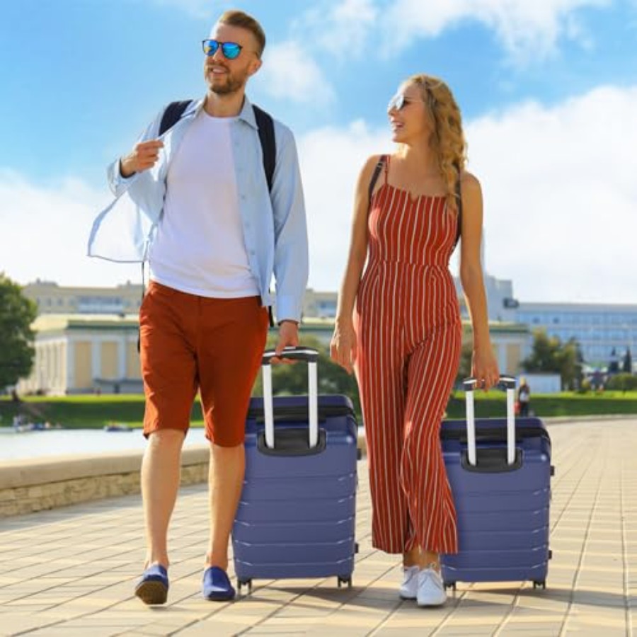 3 Pieces Luggage Set for Trave - Expandable Hard Shell Luggage Set recension och pris