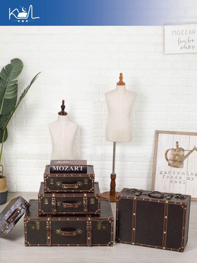 Vintage Brown Decorative Suitc - Retro Vintage Trunk Suitcase recension och pris