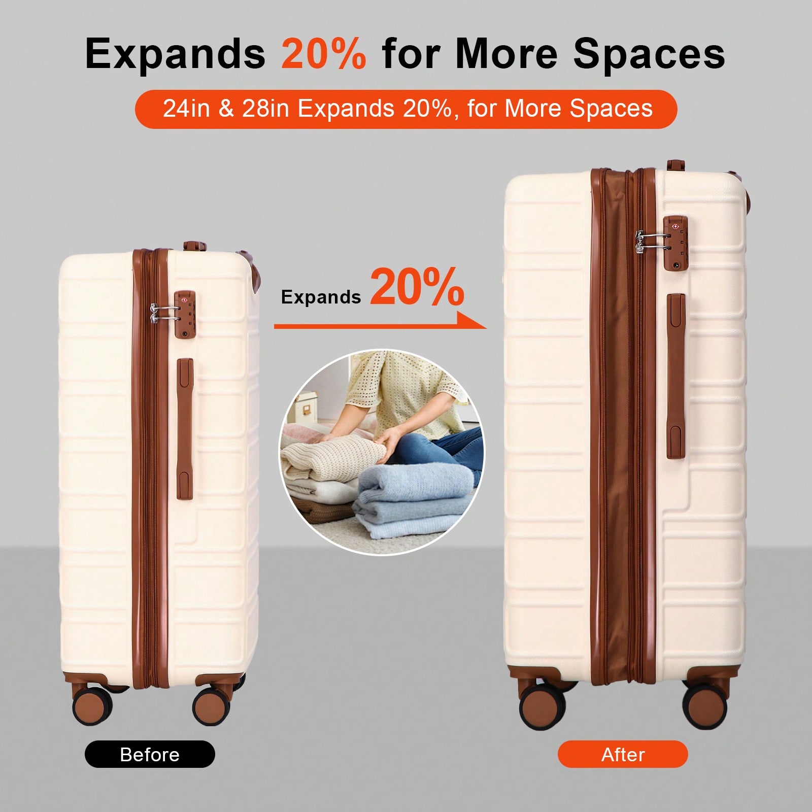 4-In-1 Expandable ABS Luggage  - Expandable Hard Shell Luggage Set recension och pris