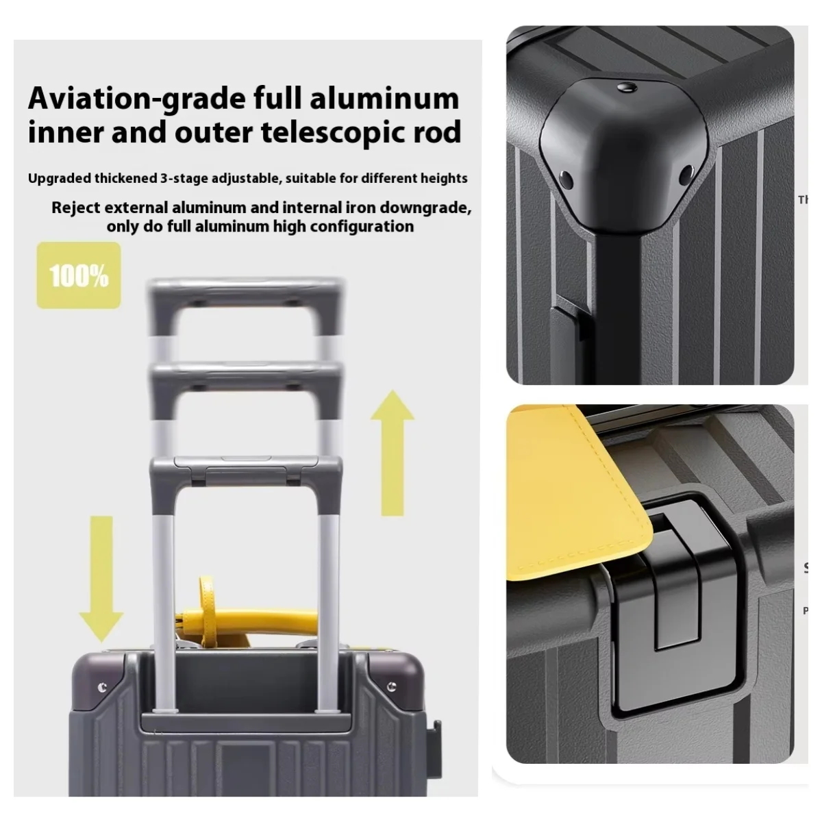 14‘’ Rolling Luggage Lightweig - Aluminum Frame Carry On Luggage recension och pris