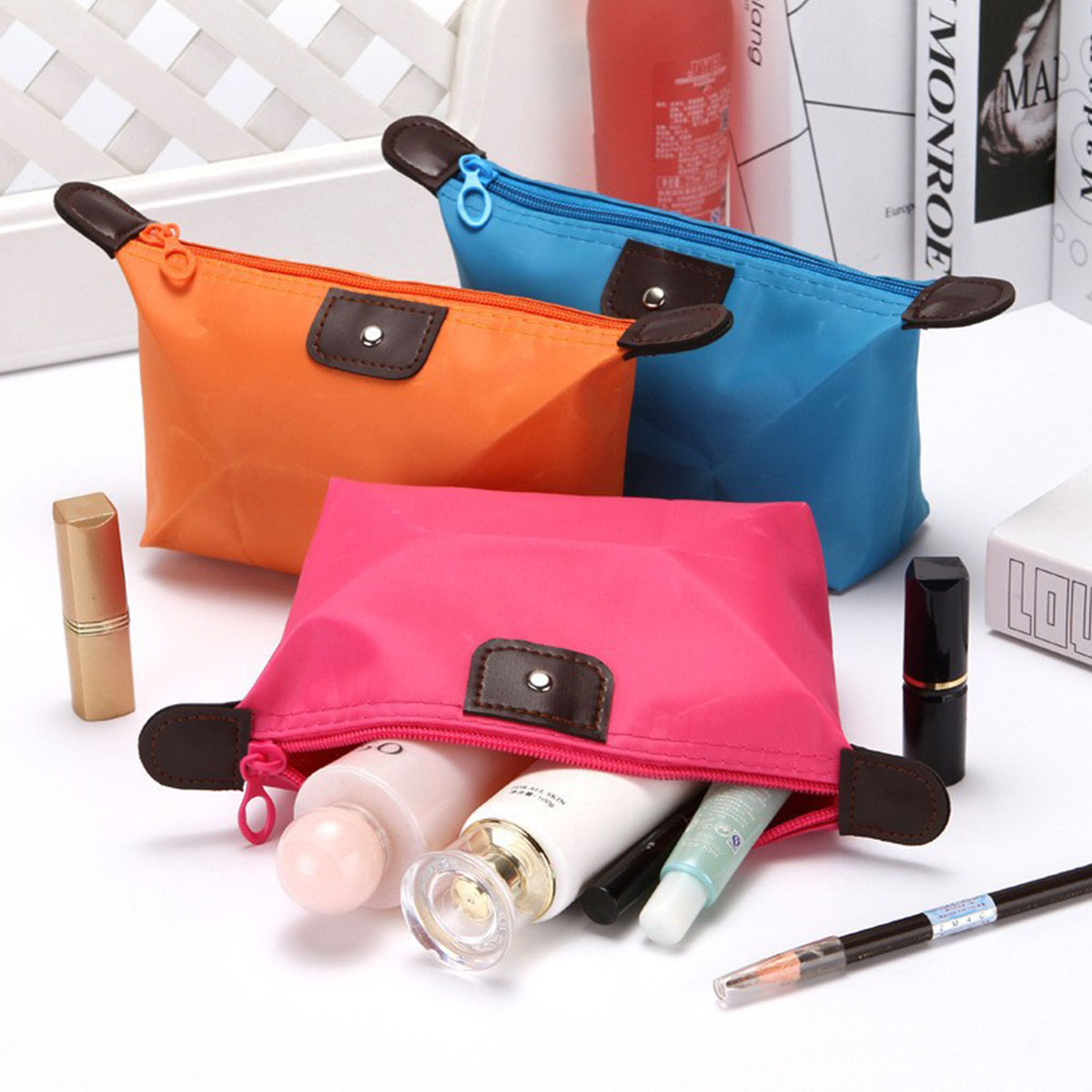 Women Foldable Candy Color Dum - Cosmetic Bags recension och pris