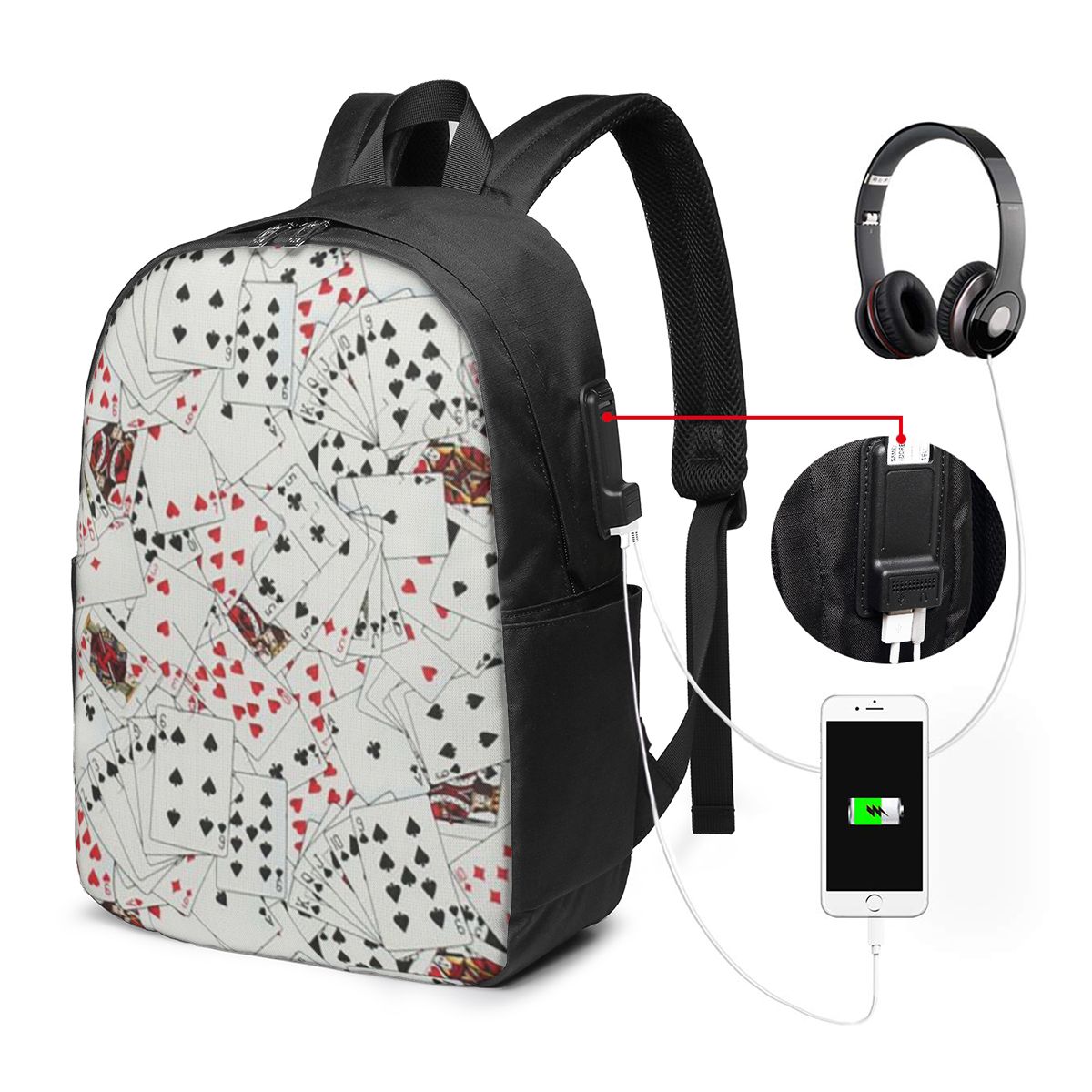 Playing Cards Poker Print Back - Travel Bags recension och pris