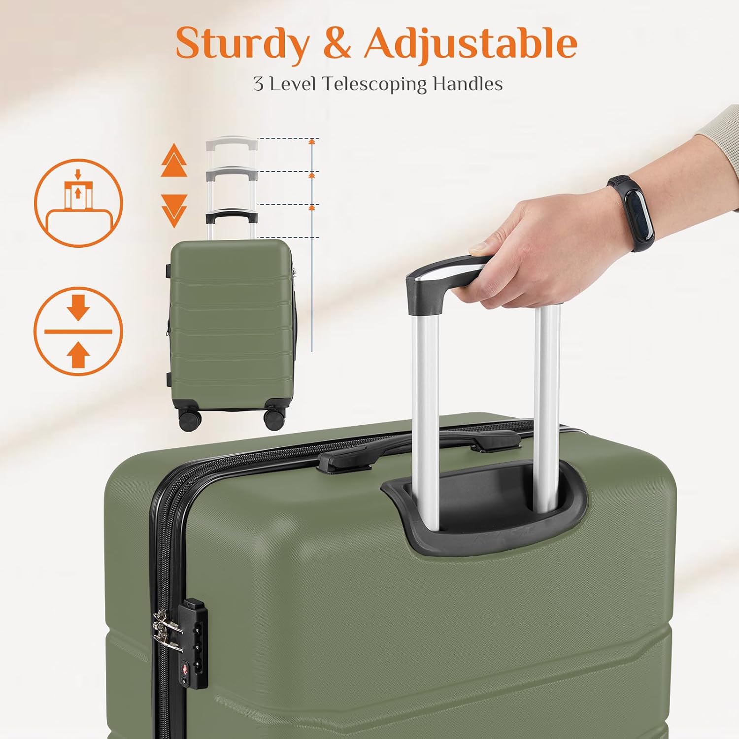 28 Inch Carry on Luggage, Hard - Expandable Hard Shell Luggage Set recension och pris