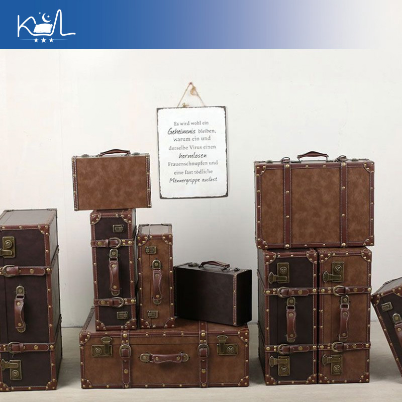 Vintage Brown Decorative Suitc - Retro Vintage Trunk Suitcase recension och pris