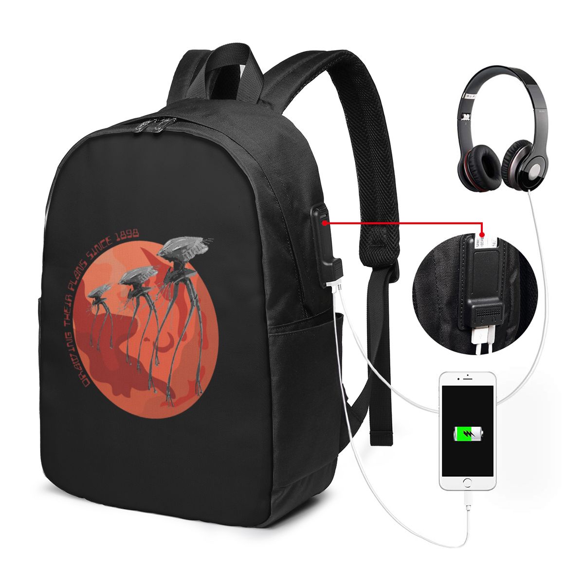 War Of The Worlds Drawing Thei - Travel Bags recension och pris
