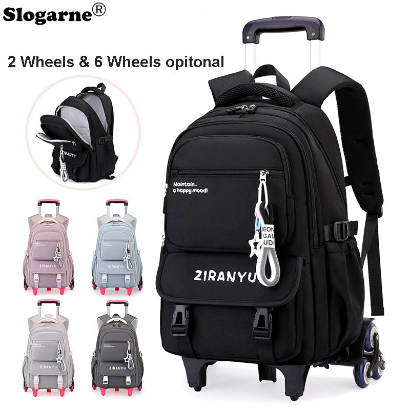 Students Trolley Backpack Kids - Foldable Rolling Luggage Bag recension och pris