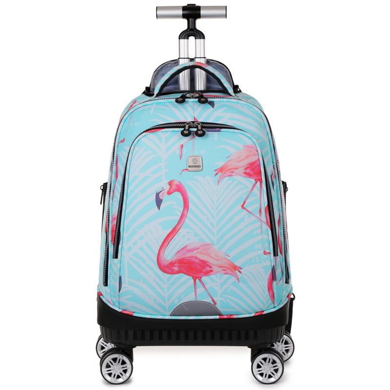 Rolling Backpack with Spinner  - Foldable Rolling Luggage Bag recension och pris