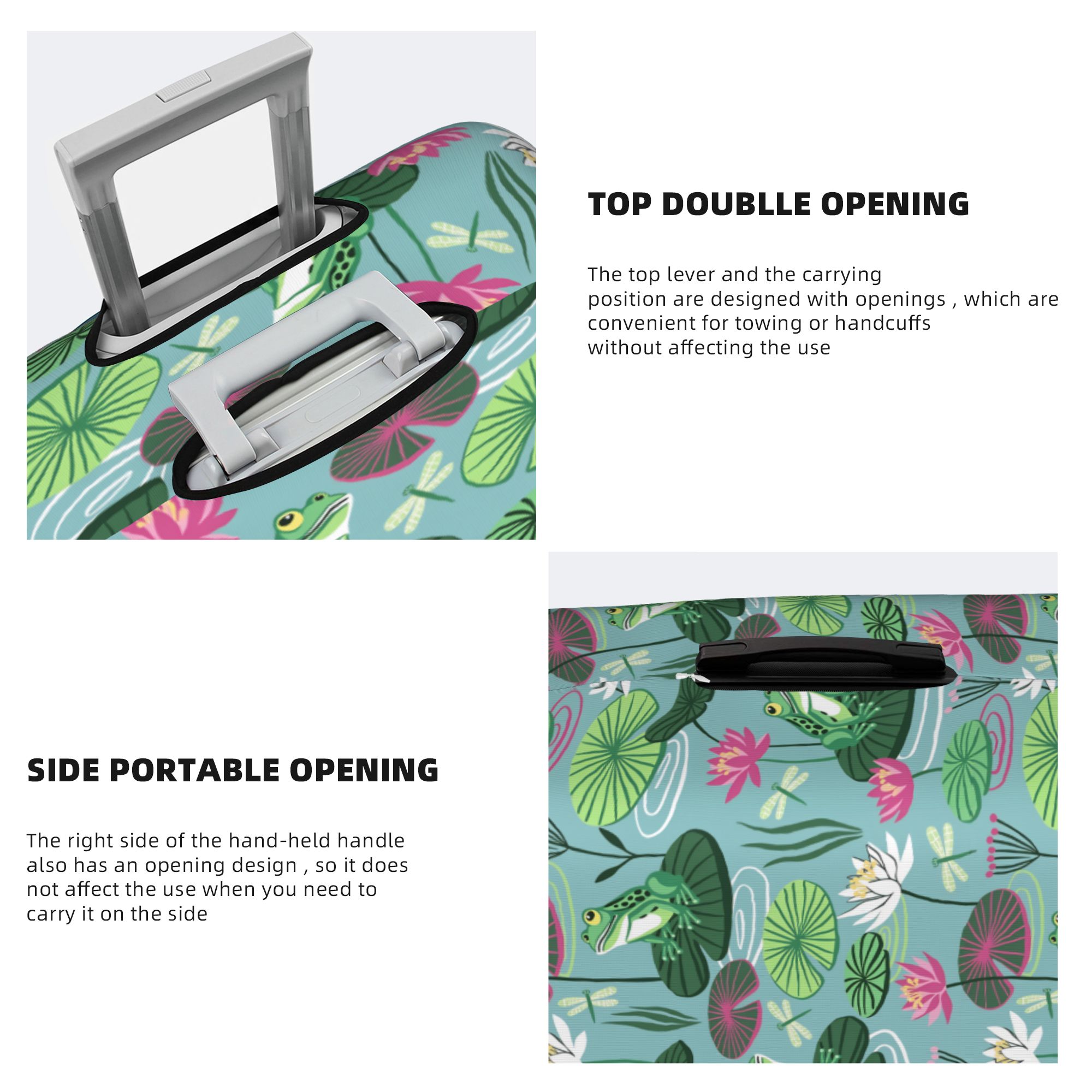 Frogs and water lilies Travel  - Waterproof Suitcase Cover Protector recension och pris