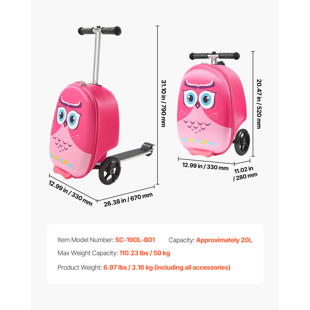 20 Inch Kids Ride on Scooter L - Kids Ride On Suitcase Scooter recension och pris