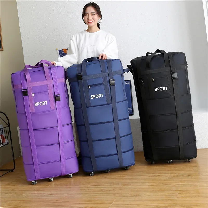 Plus Airline Checked Bag Oxfor - Foldable Rolling Luggage Bag recension och pris